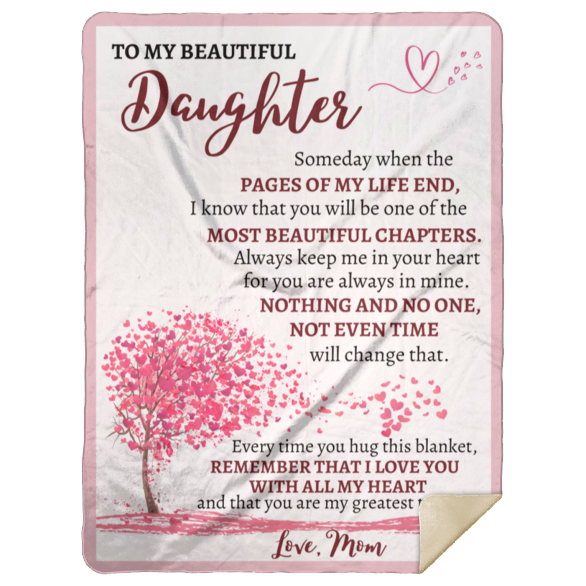 TO MY BEAUTIFUL DAUGHTER - WITH ALL MY HEART MOM- GIFT FOR DAUGHTER