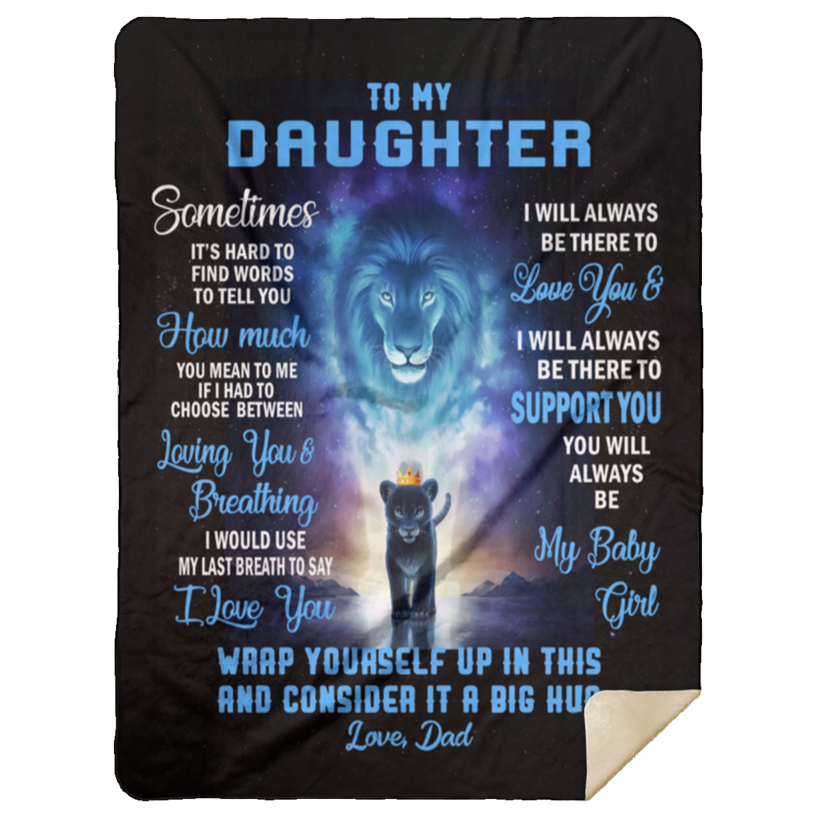 TO MY DAUGHTER - LION & CUB - CHRISTMAS GIFT, BIRTHDAY, GRADUATION GIFT