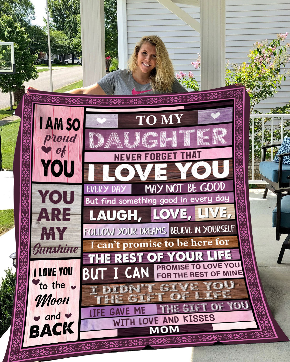 To My Daughter From Mom - To The Moon and Back- Birthday, Loving Gift for Daughter, Graduation