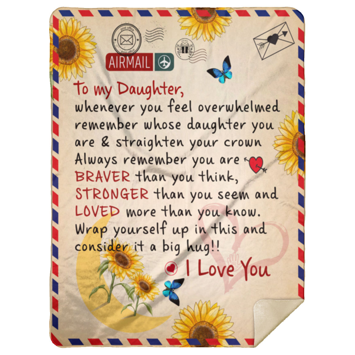 To My Daughter Postage Blanket - Birthday, Loving Gift for Daughter, Graduation