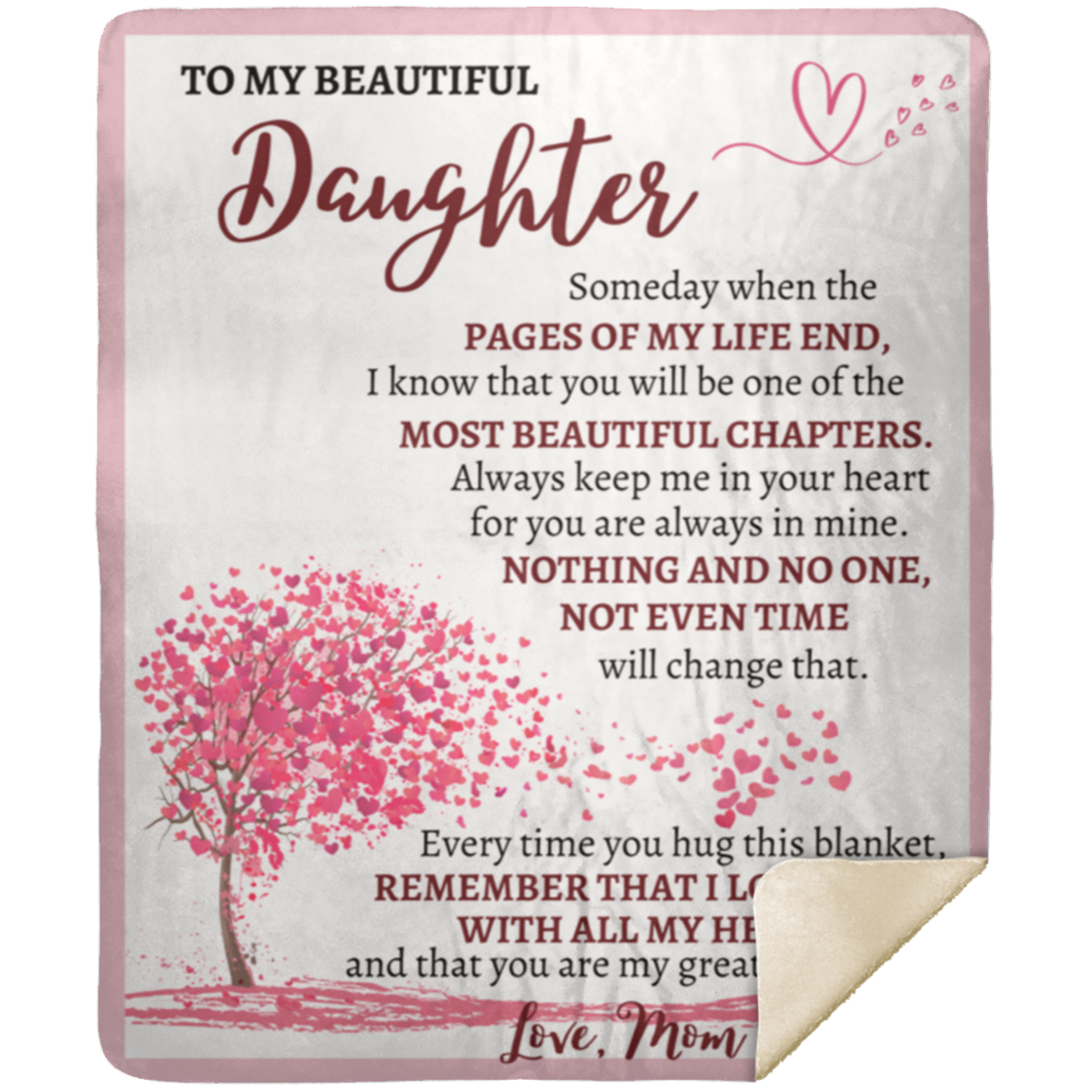 TO MY  BEAUTIFUL DAUGHTER - WITH ALL MY HEART MOM- GIFT FOR DAUGHTER