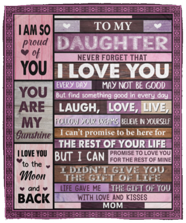 To My Daughter From Mom - To The Moon and Back- Birthday, Loving Gift for Daughter, Graduation