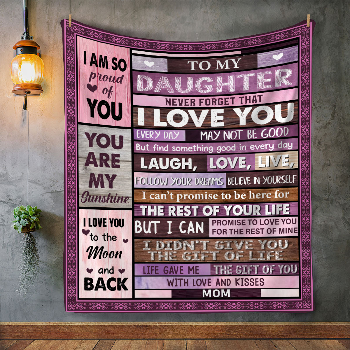 To My Daughter From Mom - To The Moon and Back- Birthday, Loving Gift for Daughter, Graduation