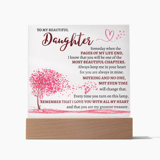 To My Daughter - Acrylic Square Lamp - Gift for Daughter