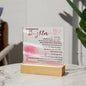 To My Daughter - Acrylic Square Lamp - Gift for Daughter