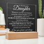 To My Daughter Straighten Your Crown- Acrylic Square Lamp - Gift for Daughter