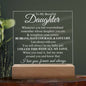 To My Daughter Straighten Your Crown- Acrylic Square Lamp - Gift for Daughter