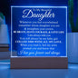 To My Daughter Straighten Your Crown- Acrylic Square Lamp - Gift for Daughter
