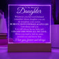 To My Daughter Straighten Your Crown- Acrylic Square Lamp - Gift for Daughter