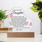 TO MY BEAUTIFUL DAUGHTER - LOVE DAD  BUTTERFLY HEART ACRYLIC LIGHT - GIFT FOR DAUGHTER