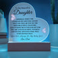 TO MY BEAUTIFUL DAUGHTER - LOVE DAD  BUTTERFLY HEART ACRYLIC LIGHT - GIFT FOR DAUGHTER