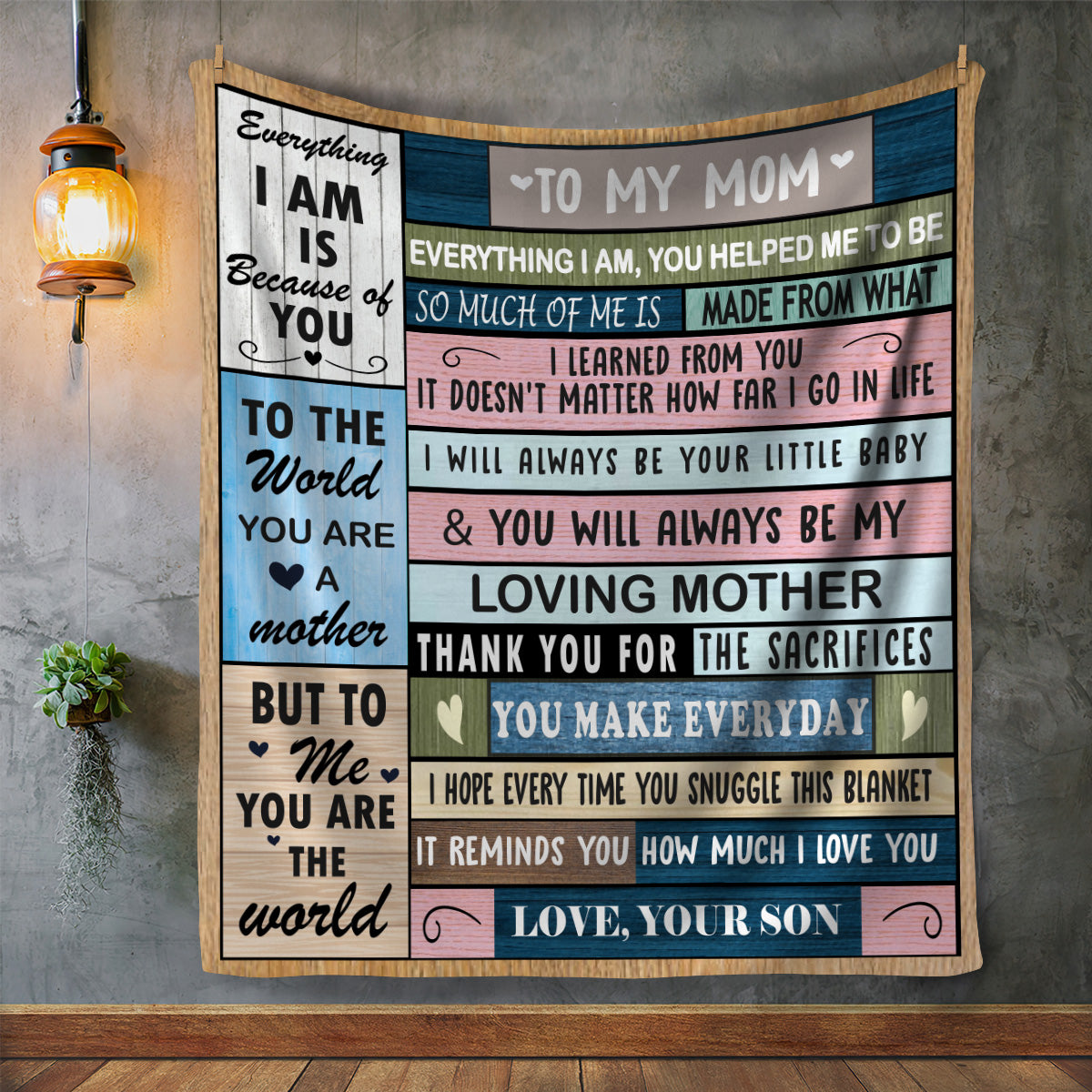 To My Mom - You Are The World Blanket - Birthday, Loving Gift for Mom, Mother's Day Gift