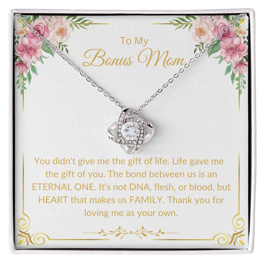 To My Bonus Mom - Eternal Bond Gold - Love Knot Necklace