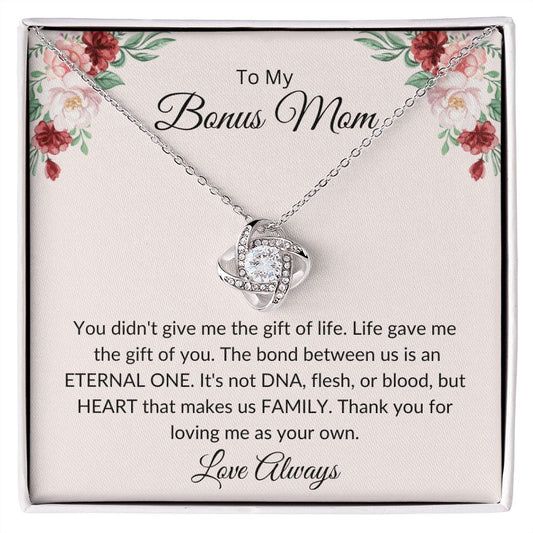 To My Bonus Mom - Eternal Bond - Love Knot Necklace